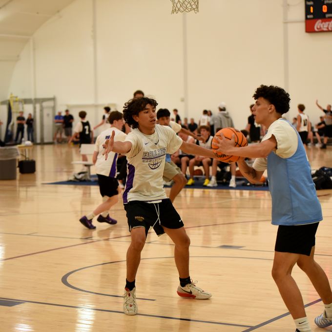 Panthers defender closing out on the ball
