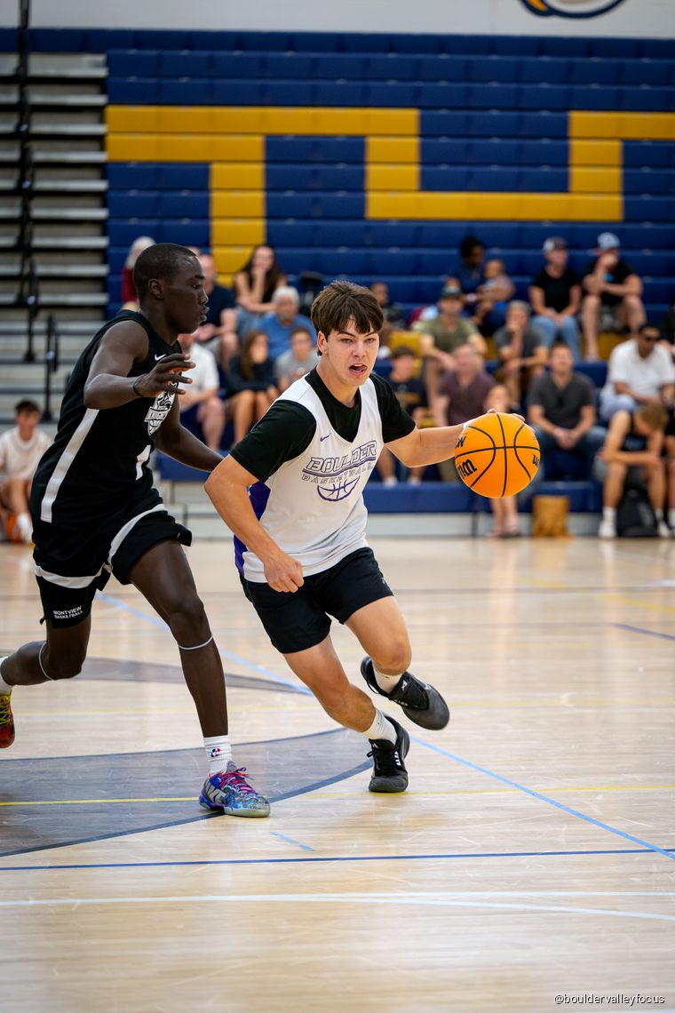 Panthers guard pushing the ball in transition
