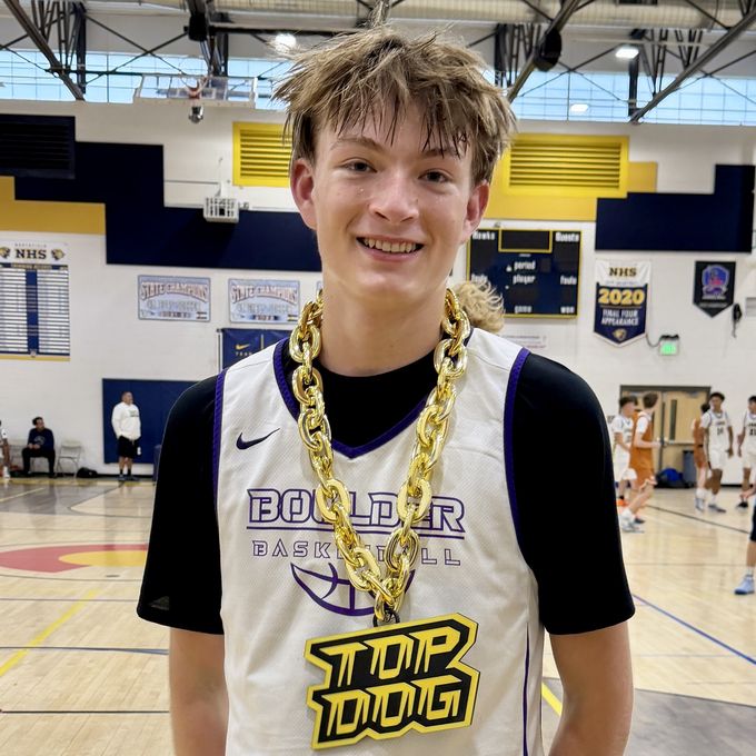 Panthers player with the Top Dog chain