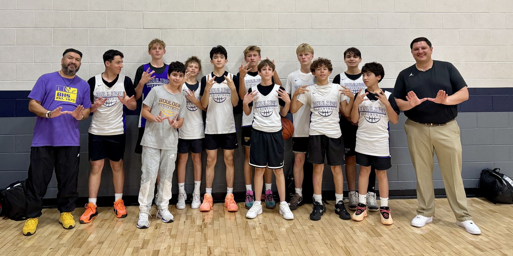 Panthers team and coaches after a summer game